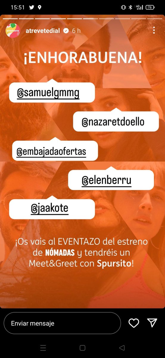 Por fin me toca algoooo!!! Qué iluuu!!! Mil Gracias <a href="/atrevetedial/">Atrévete</a>.
Por cositas así creo que al final septiembre no va a ser tan malo! #SomosNómadas