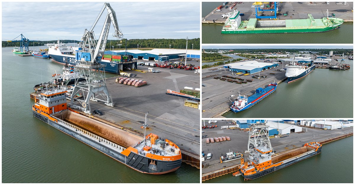 PortOfTurkuFI's tweet photo. There was a buzz in our port yesterday. The berths were visited by both regular guests of the liner sevice and occasional visitors. In West Harbour @baltic_line's #BalticAmelie was accompanied by #Sardius. #MannLine's #MLFreyja also visited #Turku. And there was also #Boan. https://t.co/EH6FL5d377