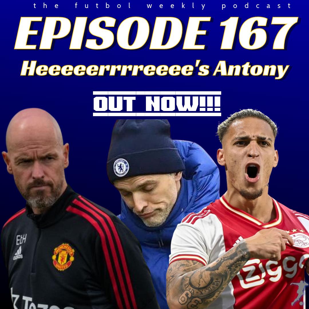 futbolweeklypod's tweet photo. 🔊⚽️EP 167 - Heeeeerrrrrreeee's Antony  ⚽️🔊
This episode Reggie &amp; Joe discuss Serie A &amp; EPL, @TorontoFC, @LaLiga,@L1OMens and more!!! Watch, like &amp; subscribe at https://t.co/T9sYYpn3XZ https://t.co/0vBdny4uL4