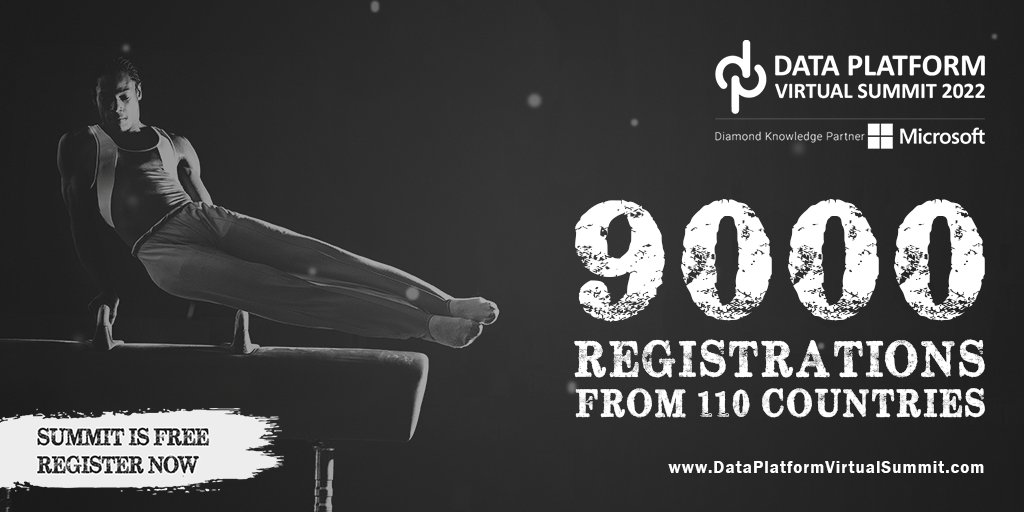Data Platform Summit (@dataaisummit) on Twitter photo Next milestone - 10K.
Help us spread the word. Pls RT.
bit.ly/dps2022
<a href="/daronyondem/">Daron Yondem</a> <a href="/Fleid_Bi/">Florian Eiden</a> <a href="/gbissio/">Gonzalo Bissio</a> <a href="/azurecoder/">Richard Conway</a> <a href="/tommartens68/">Tom Martens</a> <a href="/jamesbroome_/">James Broome</a> <a href="/leila_etaati/">Leila Etaati 🎗</a> <a href="/rajendra18/">Rajendra Ongole</a> <a href="/MilosSQL/">Друг Дражић</a> <a href="/nielsberglund/">Niels Berglund @nielsb@fosstodon.org</a> <a href="/DataMozart/">Nikola Ilic</a> <a href="/parvchana/">Parv Chana 🥇MVP 📊Power BI Consultant</a> <a href="/pragati1187/">Pragati Jain</a> <a href="/fuzzymind1/">Priyanka Shah</a> <a href="/HavensBI/">Havens Consulting</a> <a href="/SQLSuperGuru/">Sanil Mhatre</a> Next milestone - 10K.
Help us spread the word. Pls RT.
bit.ly/dps2022
<a href="/daronyondem/">Daron Yondem</a> <a href="/Fleid_Bi/">Florian Eiden</a> <a href="/gbissio/">Gonzalo Bissio</a> <a href="/azurecoder/">Richard Conway</a> <a href="/tommartens68/">Tom Martens</a> <a href="/jamesbroome_/">James Broome</a> <a href="/leila_etaati/">Leila Etaati 🎗</a> <a href="/rajendra18/">Rajendra Ongole</a> <a href="/MilosSQL/">Друг Дражић</a> <a href="/nielsberglund/">Niels Berglund @nielsb@fosstodon.org</a> <a href="/DataMozart/">Nikola Ilic</a> <a href="/parvchana/">Parv Chana 🥇MVP 📊Power BI Consultant</a> <a href="/pragati1187/">Pragati Jain</a> <a href="/fuzzymind1/">Priyanka Shah</a> <a href="/HavensBI/">Havens Consulting</a> <a href="/SQLSuperGuru/">Sanil Mhatre</a>