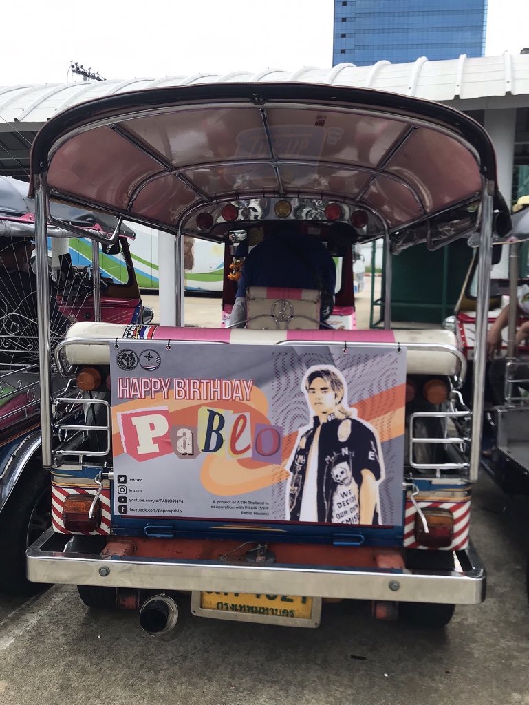 AtinThailand's tweet photo. A’TIN Thailand, in cooperation w/ P:LAIR @thepablohouses 🐺🌑, is celebrating the b-day (09-14) of our Pinunong Pablo in Bangkok for 1 month 💙 A’TIN, if you see the tuktuks (CentralWorld), please post a photo &amp; tag us 📷

@SB19Official #SB19
@imszmc #SB19_PABLO https://t.co/73a5HXaYm3