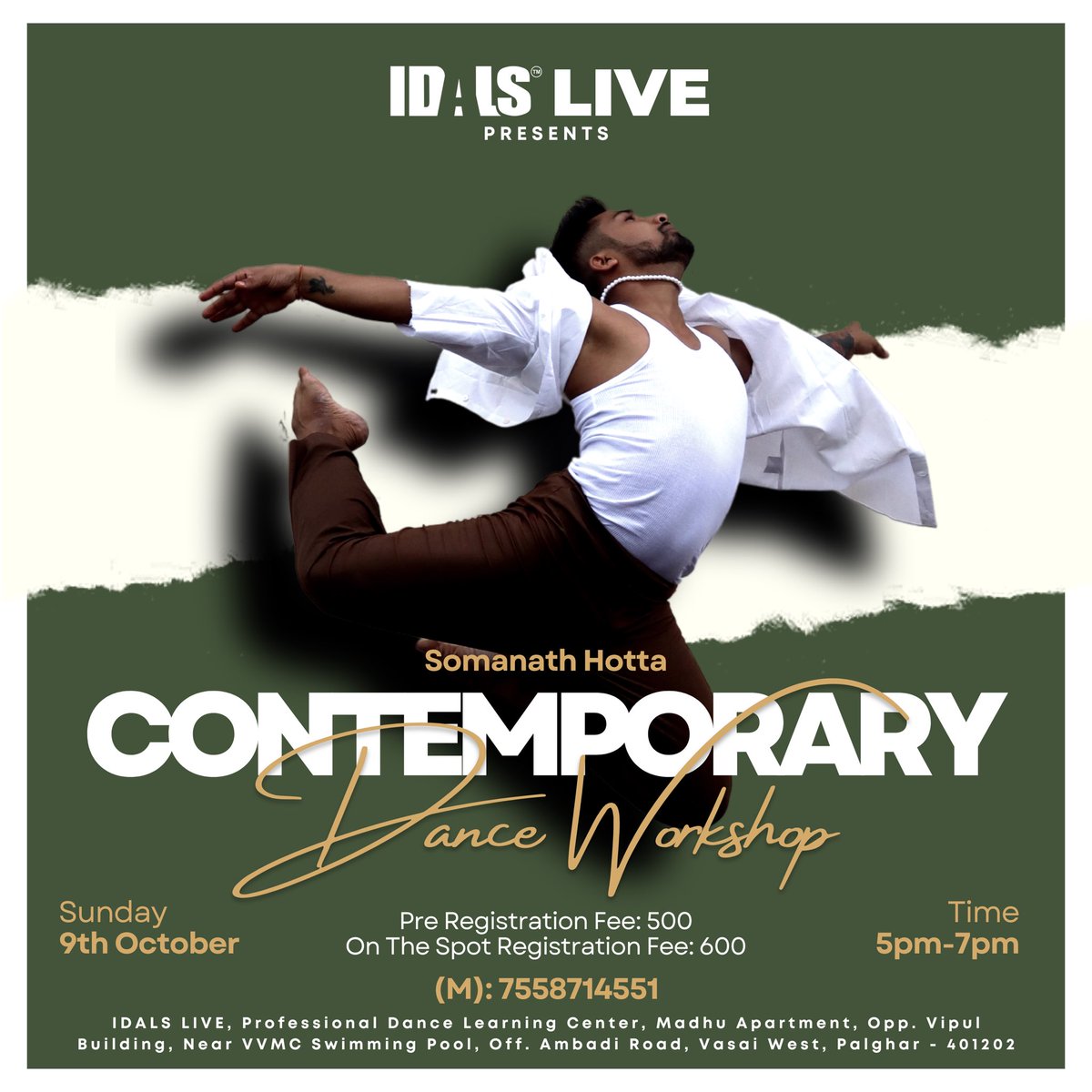 theidals's tweet photo. Time to explore different style 😍

Presenting you all Contemporary Dance workshop by @somanath_h_m 🙌

Come &amp; explore the art of contemporary dance in his style!
Date: 9th October, Sunday
Timing: 5 - 7 PM
Pre Registration Fee: 500
On The Spot Registration Fee: 600
📞 7558714551 https://t.co/NUaDk006y0