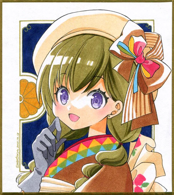前に描いたこれとかこれとか完全にマイラさんのリボン参考にしたやつ。#maylaclassic 