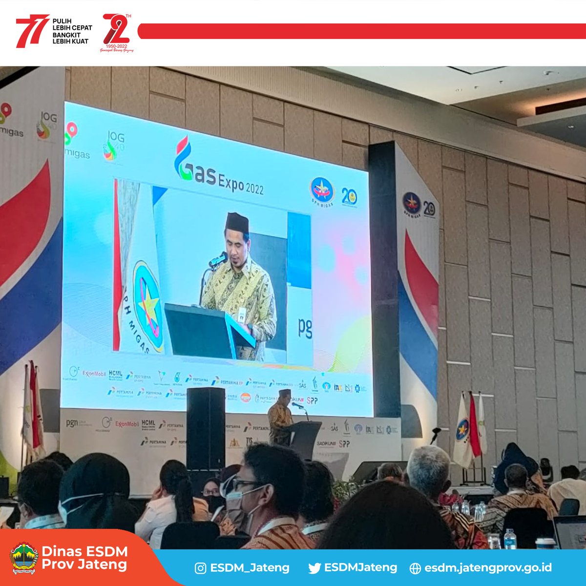 ESDMJateng's tweet photo. Kadis ESDM Jateng mendampingi Wagub Jateng yg mewakili Gubernur pd Gas Expo 2022 di Surabaya 29 Agustus 2022
Melalui Gas Expo 2022 diharapkan tercipta persamaan persepsi pd semua stakeholder agar potensi gas di Jabanusa dpt dimanfaatkan secara optimal
#JatengGayeng
#ESDMJateng https://t.co/ZW8brI4Isu