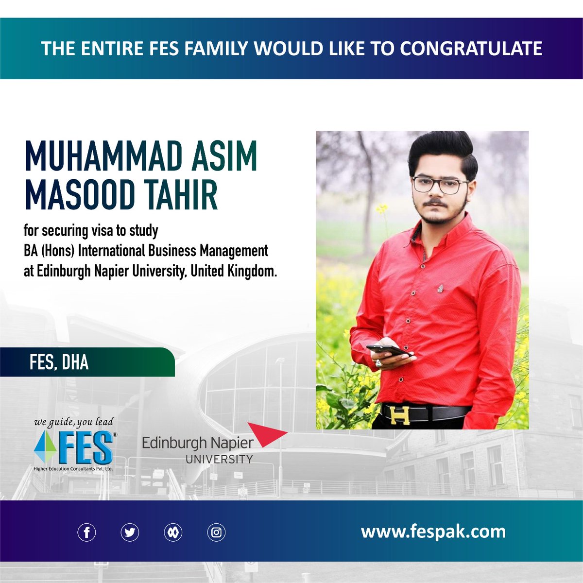 FESConsultants's tweet photo. Congratulations to our brilliant student!
FES family wishes him a bright future ahead.

We Guide You Lead
https://t.co/CSlKhqVNS6

#fes #FES2022 #studyabroad #success #student #Careers #Pakistan #education #uk #studyinuk #studentlife #studentvisa #Lahore #HigherEducation https://t.co/idWzVsKvvB