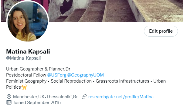 A new project begins! 
Starting today, I'm joining <a href="/GeographyUOM/">Manchester Geography</a> as a <a href="/USForg/">Urban Studies Foundation</a> Postdoc Fellow to work on Grassroots Infrastructures of Social Reproduction with <a href="/Sarah_M_Hall/">Prof Sarah Marie Hall</a> 
✅New notebook 
✅ Updated Twitter bio

Feeling so lucky and inspired!🤩
Watch out this space! 👀