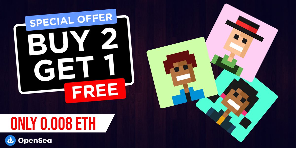 🚨SPECIAL EVENT🚨

🔥BUY 2 NFT GET 1 FREE🔥

opensea.io/collection/cry…

0.008 ETH🔥
<a href="/opensea/">OpenSea</a>

#nft #opensea #NFTcollectibles #openseanft #nftcollector #nftcommunity #CryptoPro #NFTCollection #NFTs  #nftcollector #NFTdrop #NFTshill #EthereumNFT