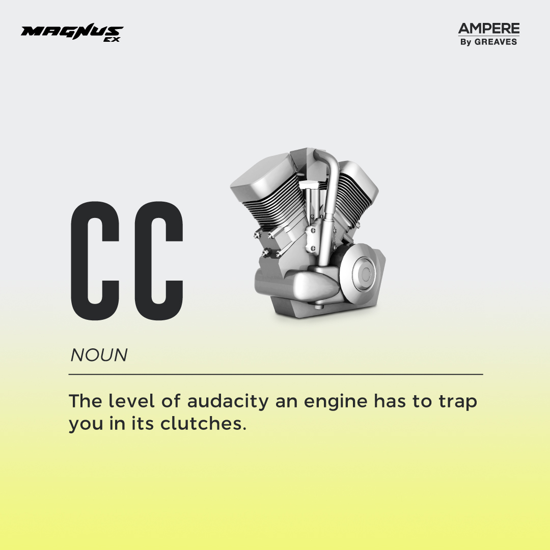 ampere_ev's tweet photo. Ampictionary defines CC as a thing that has the Capacity to Consume all your savings!
#Ampictionary #NewAgeEnergy #AmpereElectricScooters #IndiaElectrifiedWithAmpere https://t.co/fW6SKsL0BU