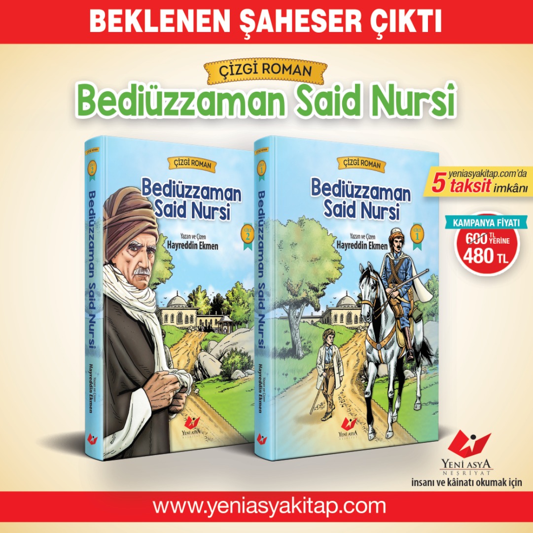 Beklenen şaheser çıktı!
Sahasında bir ilk olma özelliği taşıyan Çizgilerle #Bediüzzaman #SaidNursi, büyük Üstadın hayatını sadece okumak değil, adeta bir 'çizgi sinema'da izler gibi temâşâ etmenize imkân tanıyan bir şâheser.
Online alışverişe özel fırsat:
bit.ly/3Q1O6md