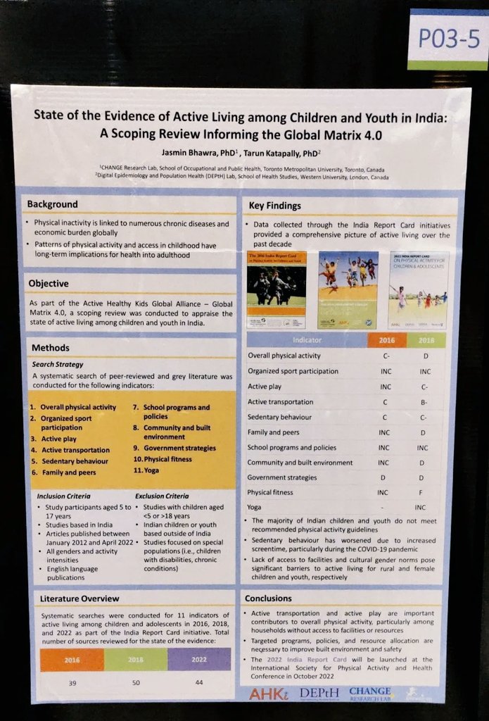 DrJasminBhawra's tweet photo. It feels great to be attending conferences in person again! At #HEPA2022 in beautiful Nice, France sharing the latest on the state of #activeliving among #children #youth in #India. #globalmatrix #indiareportcard @activehealthyk1 @ActiveKidsIndia https://t.co/xkKl2phNBe