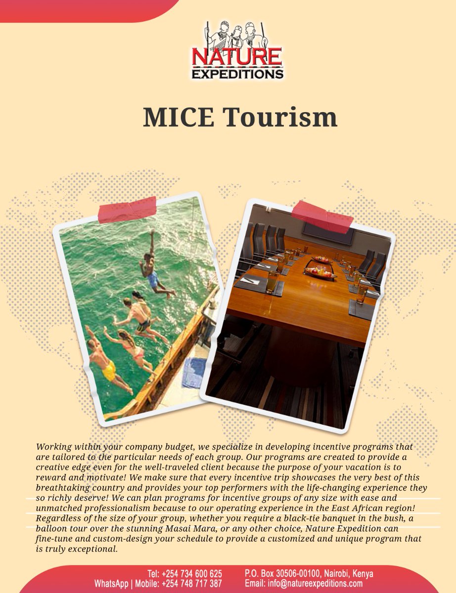 We provide MICE TOURISM

#IncentiveTrips #MiceTourism #Tourism #Travel #MiceTravel #NatureExpeditions