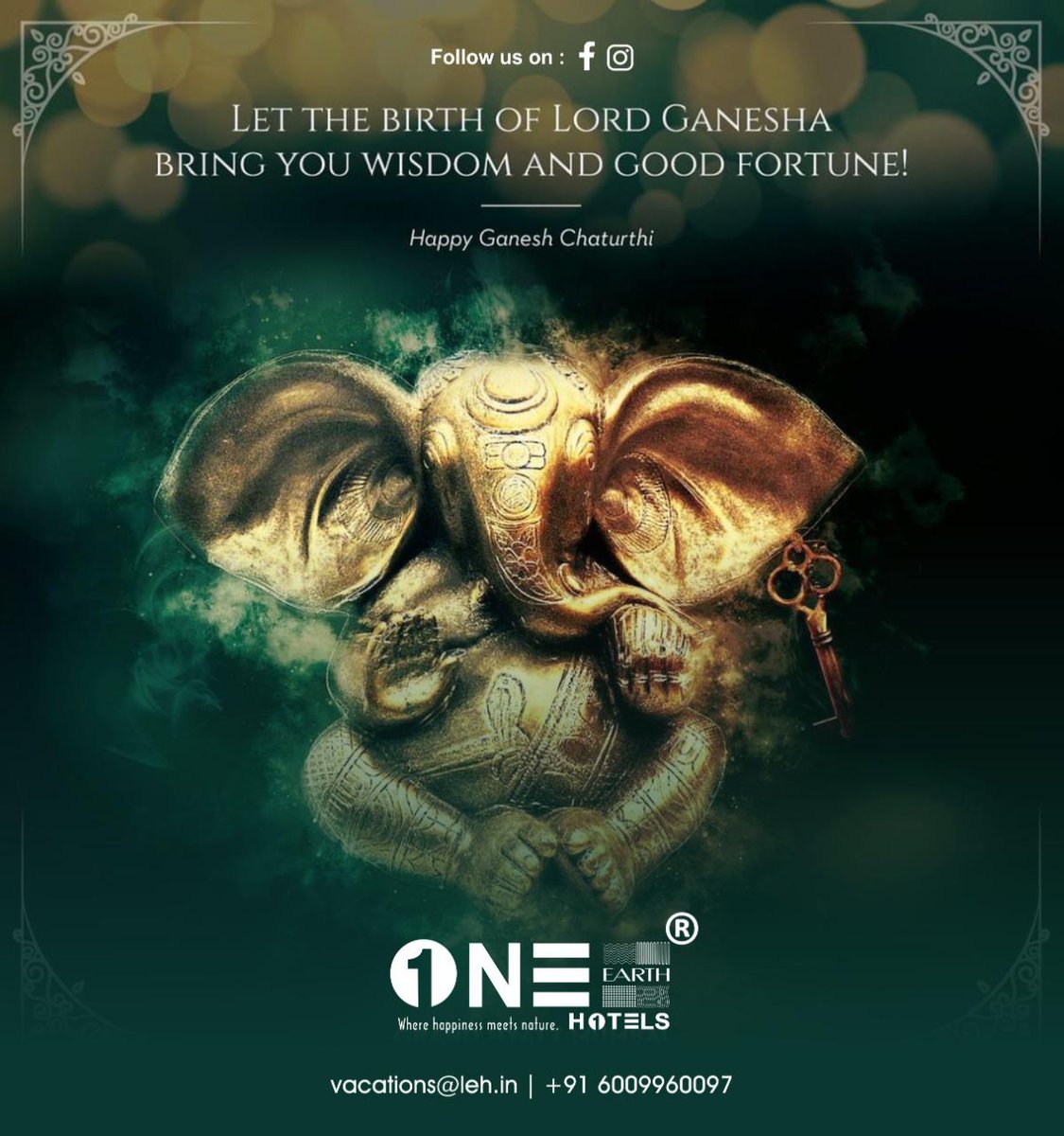OneEarthHotels's tweet photo. Wish you a wonderful year ahead in all spheres of life with Lord Ganesh’s blessings! Happy Ganesh Chaturthi 2022!
#ganpati #ganeshji #blessings #bappa #oneearthhotels #hotelindustrylife #hotelline https://t.co/XMQniG26II