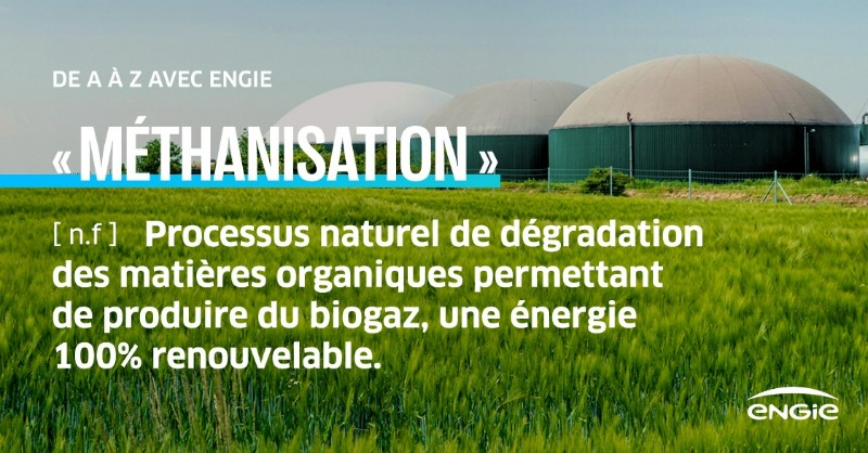 ENGIEpartFR's tweet photo. 💡#LeSaviezVous ? La #méthanisation se développe de plus en plus en  🇫🇷 !

♻️ Elle assure la production de #biogaz, énergie 100% renouvelable.

ENGIE vous donne les moyens de contribuer à son développement avec l'option Gaz Vert+, certifiée "Origine France Garantie" par @AFNOR 👇
