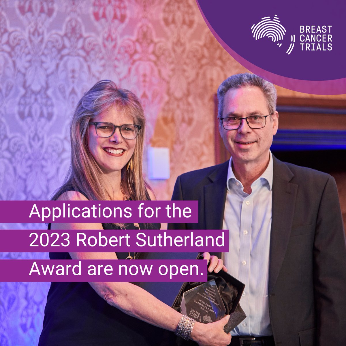 The 2023 Robert Sutherland Award applications are now open. This award recognises Translational Researchers and their achievements and contributions to improved patient outcomes as well as scientific excellence. breastcancertrials.org.au/research/the-r…