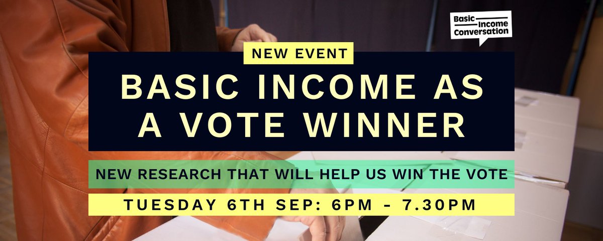 UBILabWales's tweet photo. Exciting event coming up!!

🗓 6 September 
⏰ 6pm

@CompassOffice will explore with an expert panel why #UBI is a vote winner. 

Register via the tweet below 👇 https://t.co/DghsLLd37t