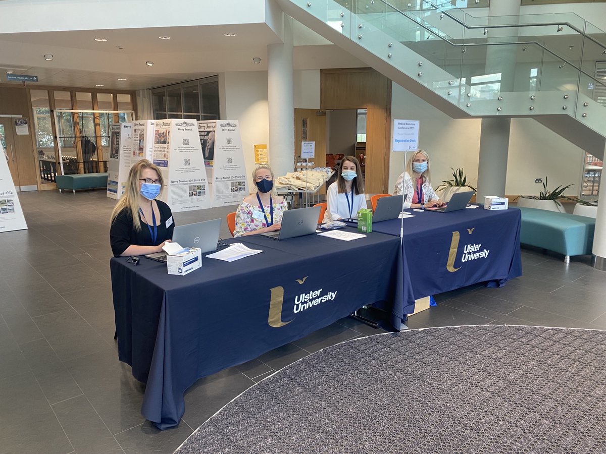 UlsterUniMed's tweet photo. #MedicalEducators Conference well under way!  

Business Support Team at the ready! 😉 Goody Bags, Mugs and some sweet treats to welcome #GP and #Trust colleagues.😊

Keynote speaker @LindseyMPope up next!

#meded #MedTwitter #WeareUU https://t.co/hzsiSP4RKI