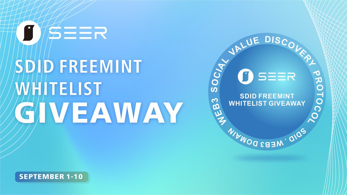 #SDID whitelist has begun! 

You will have the chance to win a whitelisted NFT in a lottery!

❗FreeMint is coming and only friends with Genesis or whitelisted NFTs can participate

Thank you to @Quest3_xyz, @Pyme_team and <a href="/CryptoTownEU/">CryptoTown</a> our partners for the airdrop campaign