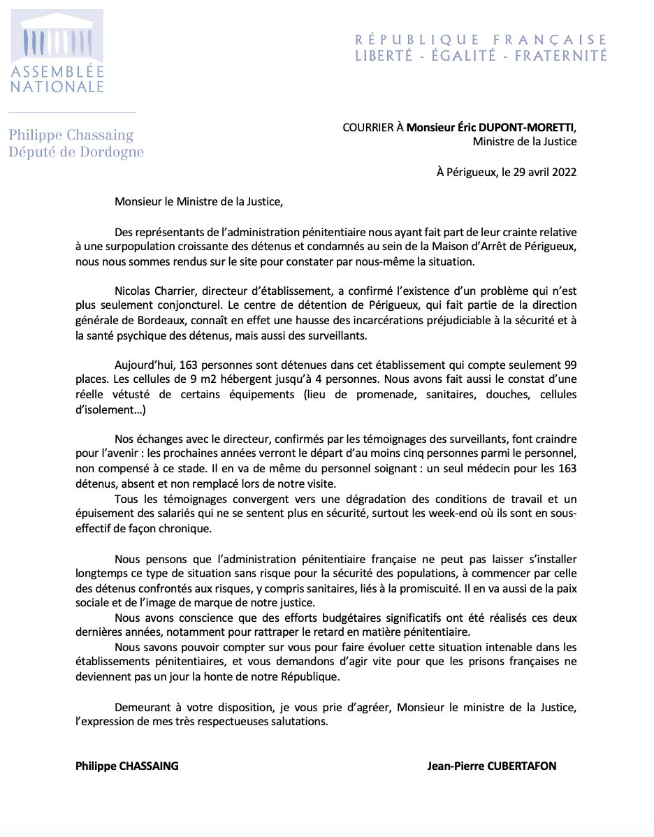 Cet investissement, dans la poursuite de ce qui avait déjà été engagé au mois d’avril, témoigne d’un réel progrès chez ma collègue, un début de collaboration positive sur les problématiques départementales et nationales. (2/2)