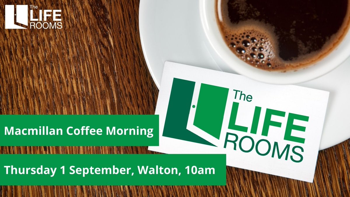 LifeRooms_MC's tweet photo. Come along to our Macmillan Coffee Morning today from 10am.  Pop in for some cake 🧁 and a brew, to raise money for people living with cancer💚

Can't make it? Visit https://t.co/cF2Uzx11VM to host your very own coffee morning!

#Macmillancoffeemorning  @macmillancancer https://t.co/TNp9pcXFq6