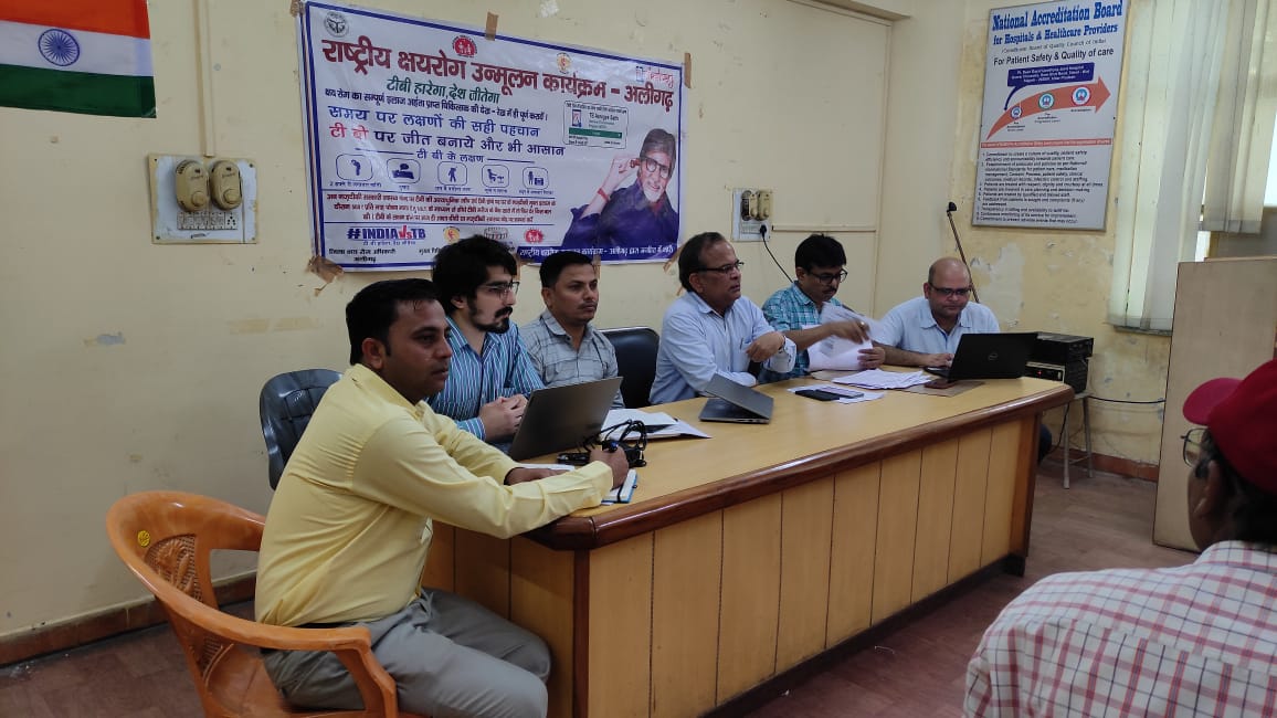 AligarhNtep's tweet photo. CMO &amp; DTO Aligarh addressed today State Technical Support Unit (STSU) team and jointly reviewed National Tuberculosis Elimination Programme (NTEP) progress at DDU ALIGARH
#TBmuktbharat
@StdcUp @ntep_UP @TbDivision @ddgtb2017 @nishantjeph @nblsid @ZIAFATIMA16 
@TBHDJ 
@MoHFW_INDIA https://t.co/OWjw083mad