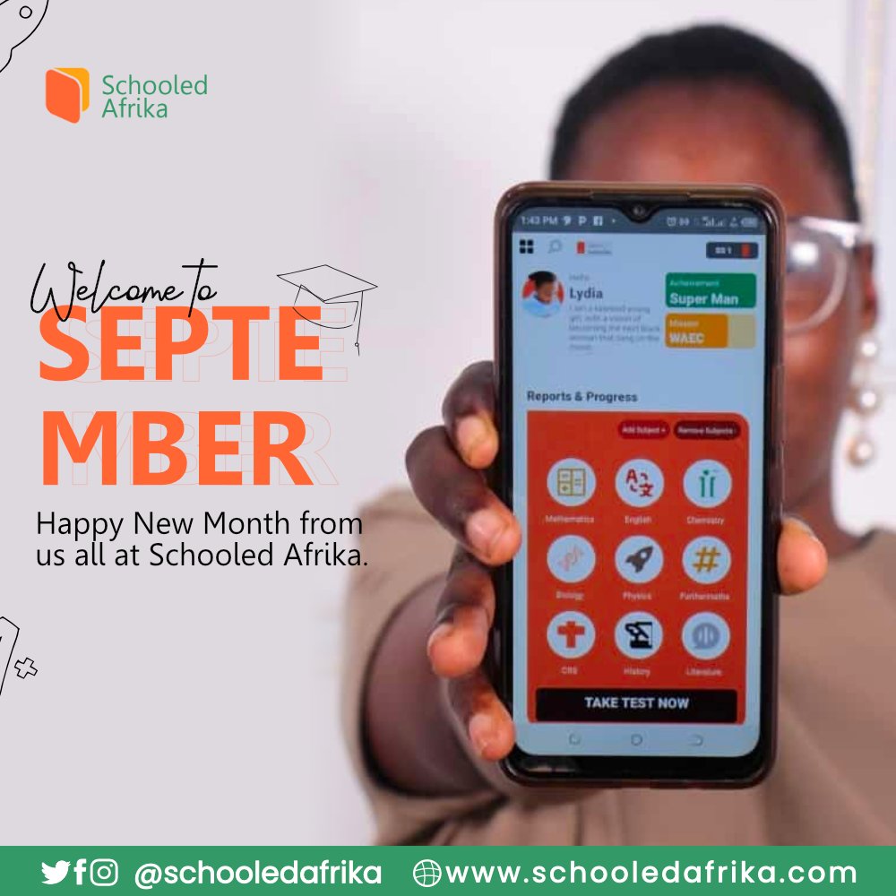 SchooledAfrika's tweet photo. Happy new month!
#edtech https://t.co/peJSnDlbi7