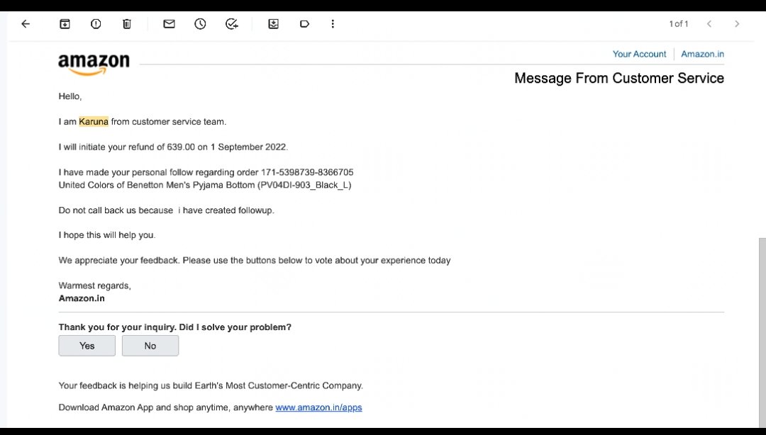 thriverashish's tweet photo. @AmazonHelp I got an email from a customer representative that my refund will be processed in 1st Sep but so far no signs of it, also they said that social media team is handling the issue however social media team is just relaxing https://t.co/oCR7e0YNea