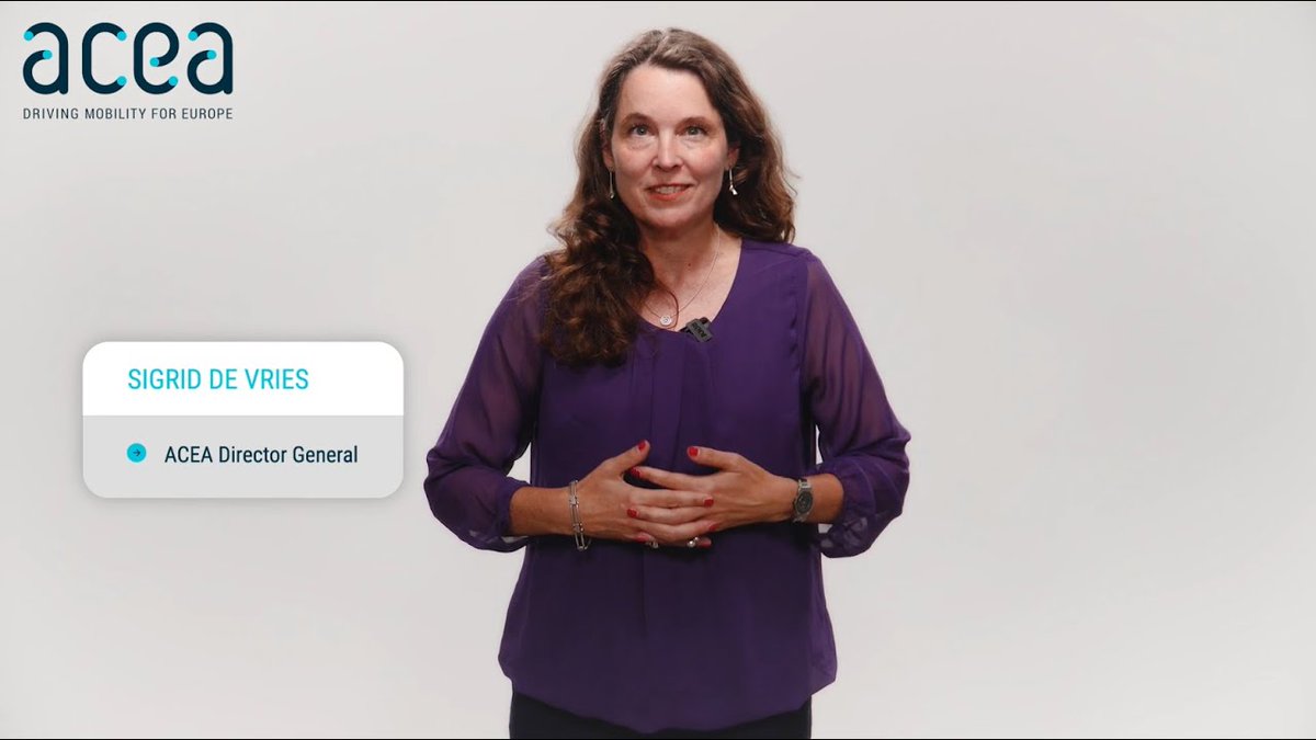 ACEA_auto's tweet photo. 👋 We welcome the newly appointed @ACEA_DG Sigrid de Vries. 

📽️ In this video she shares her thoughts on the future of the #auto industry, at a time when manufacturers' strategies are tested to the core by decarbonisation &amp; global competition.

WATCH NOW: https://t.co/ZQ3k55mXCe https://t.co/JLAjo244PH