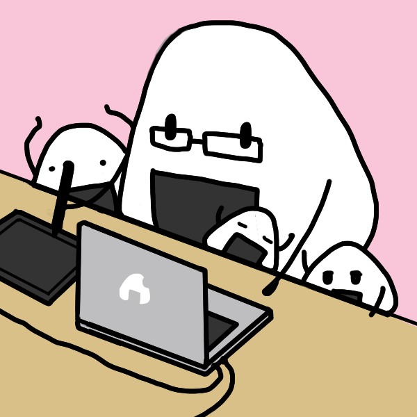 glasses laptop computer simple background pink background holding onigiri  illustration images