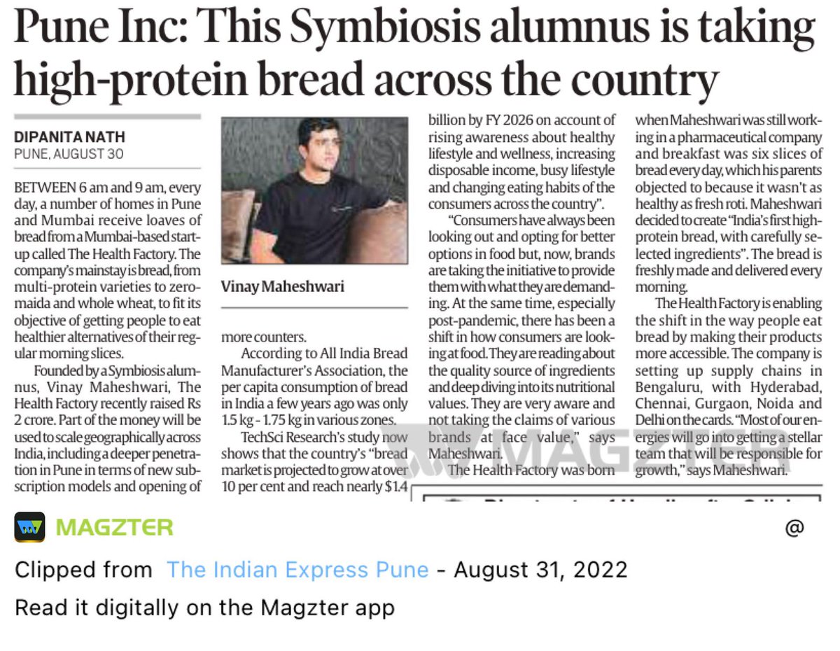 ashadhussain's tweet photo. Vinay Maheshwari, CEO &amp; Founder of @THF_in speaks to @dipanitanath from @ExpressPune @IndianExpress
 
https://t.co/nZioDmBoyG

Thank you @dipanitanath

#india #Indianexpress #startups #health #ceo #thankyou https://t.co/l5F8kB5XLk