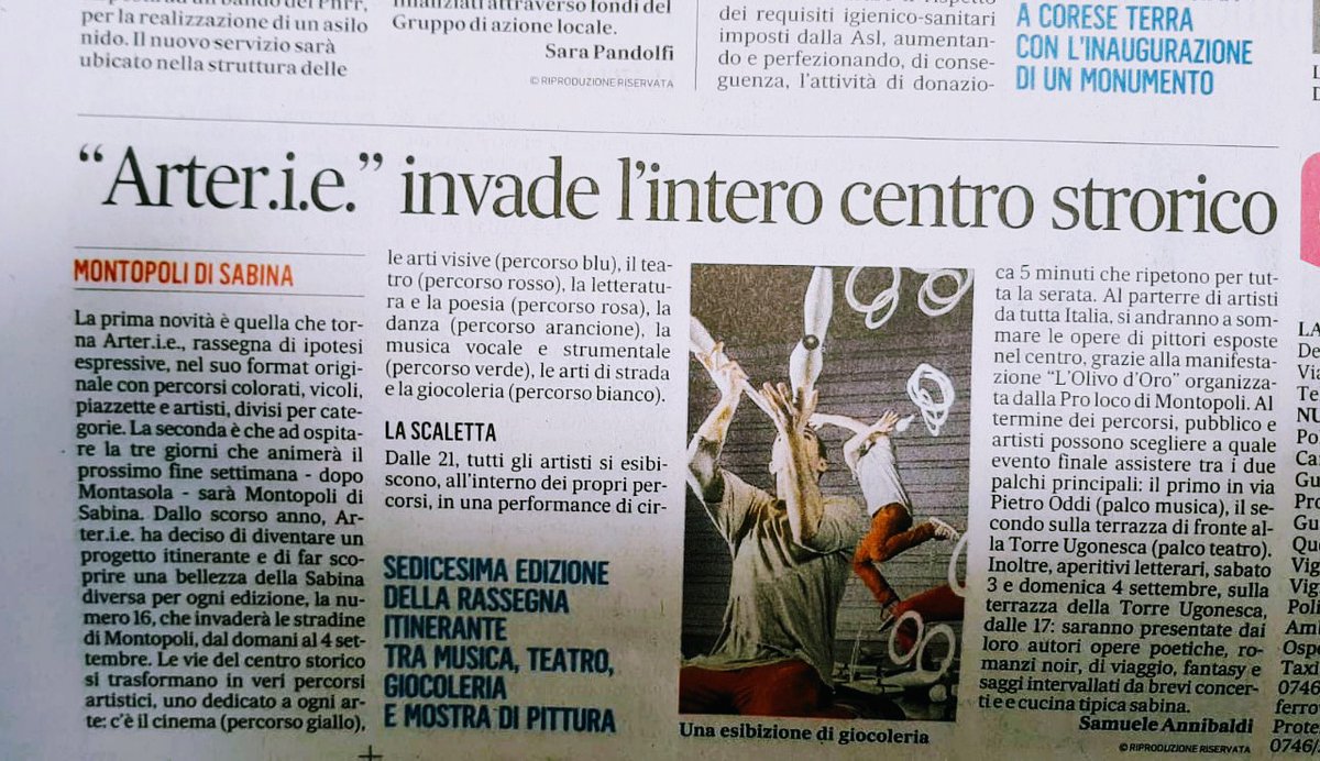 ARTE_rie's tweet photo. Oggi ci trovate su @ilmessaggeroit 😄 https://t.co/cxsOJvvkNH