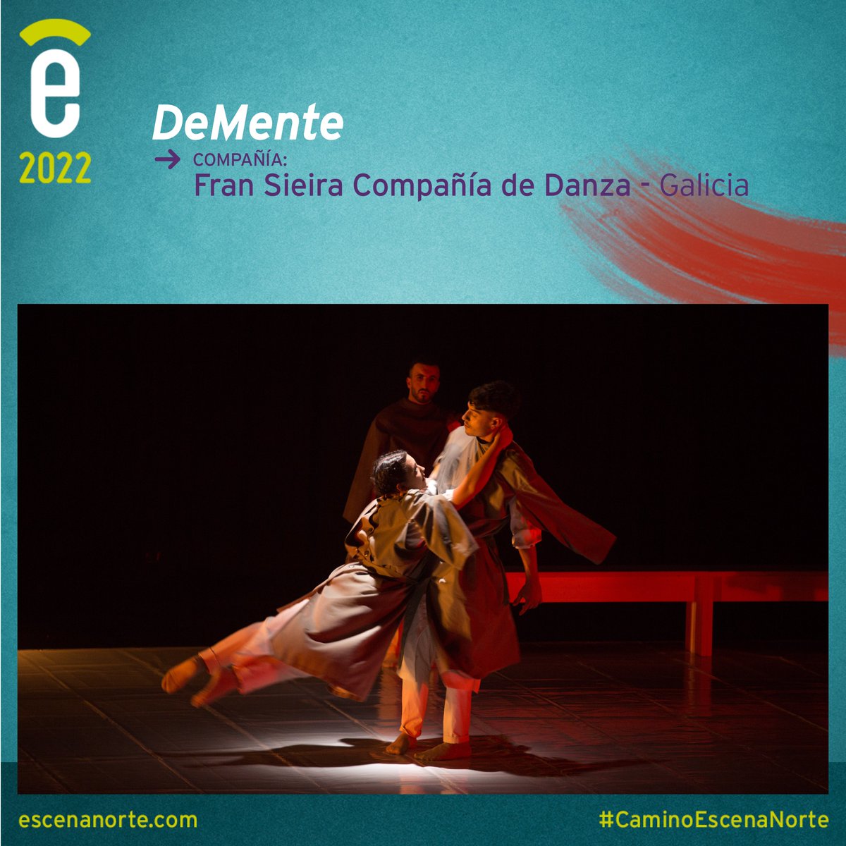 🎭“DeMente”, de @FranSieiraDanza (Galicia) 👉Todos los públicos ℹ️ Este espectáculo de #danza aborda la salud mental desde el baile y la música tradicional gallega. 📲Más info y funciones: escenanorte.com/es/itinerario-… #CaminoEscenaNorte