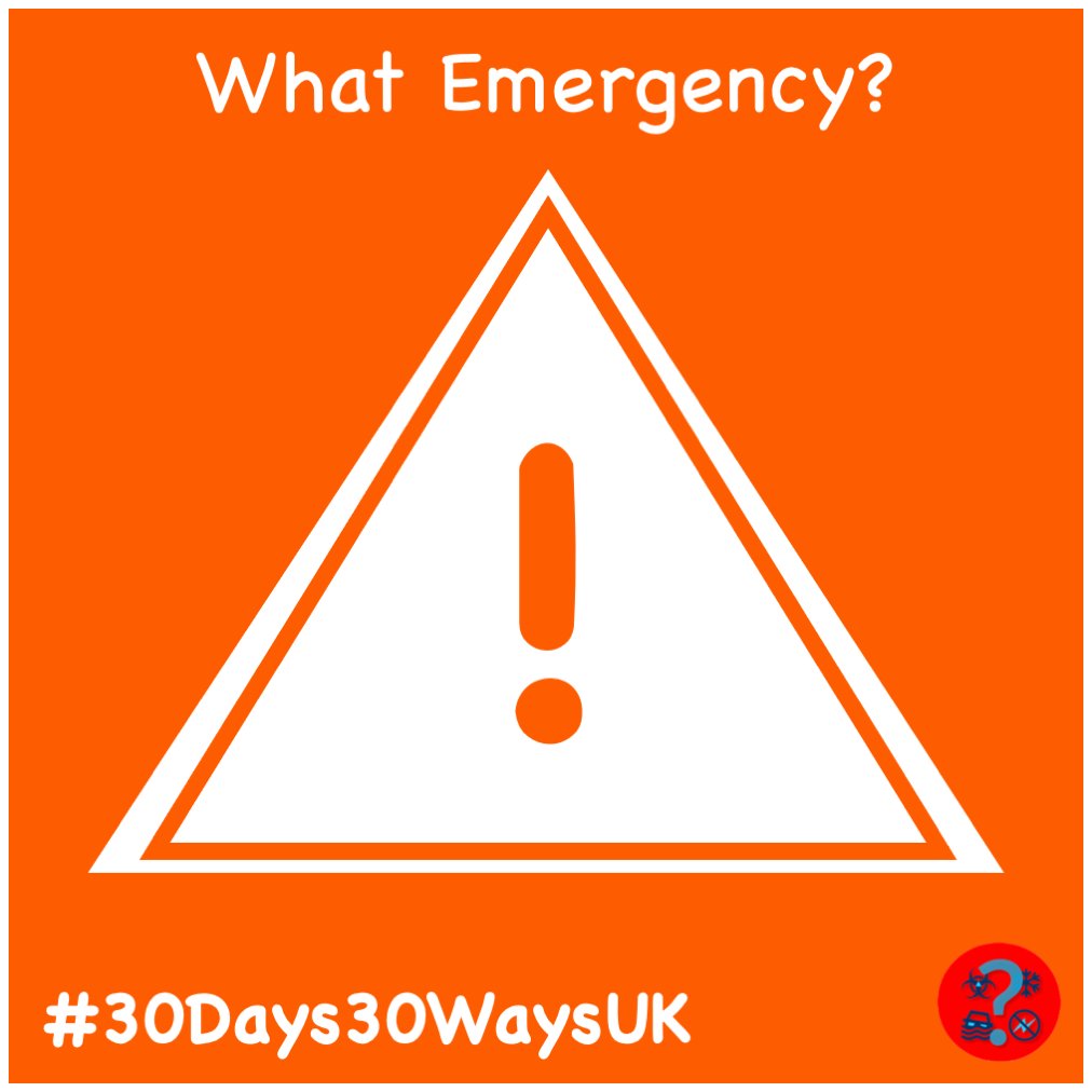 Our very first topic is to ask, ‘What Emergency?’ What are the risks where you live and work? What’s happened in the recent past? Are there new hazards? Knowing about risks informs and empowers so that you can take simple steps to stay safe and be prepared. #30days30waysUK