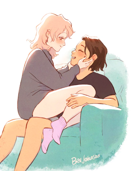 kicking off #sapphicseptember I love my wife I promise not every drawing will be of my wife and me 