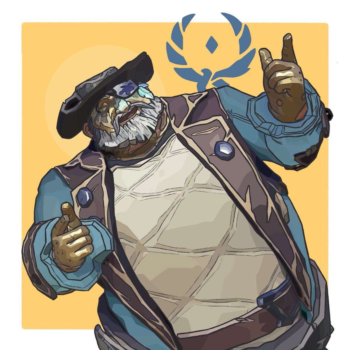 dimpl0's tweet photo. my latest piece for the one, the only, the LARGE, Walnut! walnut is a good friend of mine, he’s a great guy who is always cracking jokes and making others around him happy. we love walnut! 🍻

#SeaOfThieves #BeMorePirate @SeaOfThieves https://t.co/RbHdHzedz2