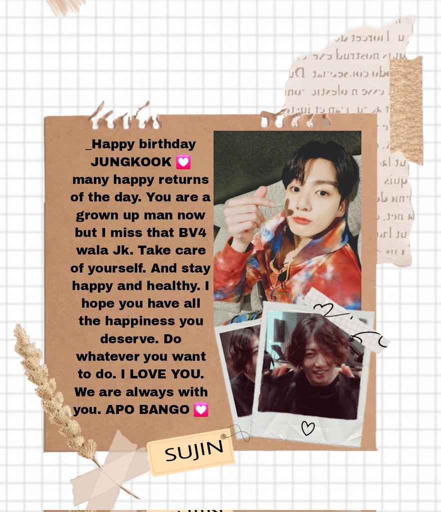 MoonChild_DHope's tweet photo. I am always so proud of you. .

Like the words you told us— Jungkook, no matter what, be happy. Okay?

Happy birthday. I love you forevermore.
#Jungkook 
#HappyBirthdayJungkook 
#Jungkookedit 
#letter
#JungkookahThankYouForBeingBorn https://t.co/Z6yydF1eWK