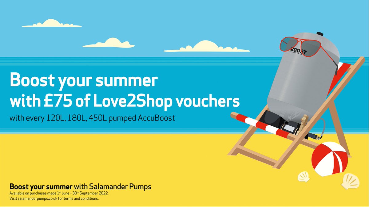 Crossling_NCL's tweet photo. 🤑 Voucher Giveaway - 1 Month left 🤑
Boost your summer with £75 of love2shop vouchers this summer from Salamander Pumps when you purchase a 120L, 180L or 450L pumped AccuBoost tank! 😎
Order Accuboost Pumps online here: https://t.co/ip0D9RQ3IN
#Crossling #SalamanderPumps https://t.co/tlYht3w9jO