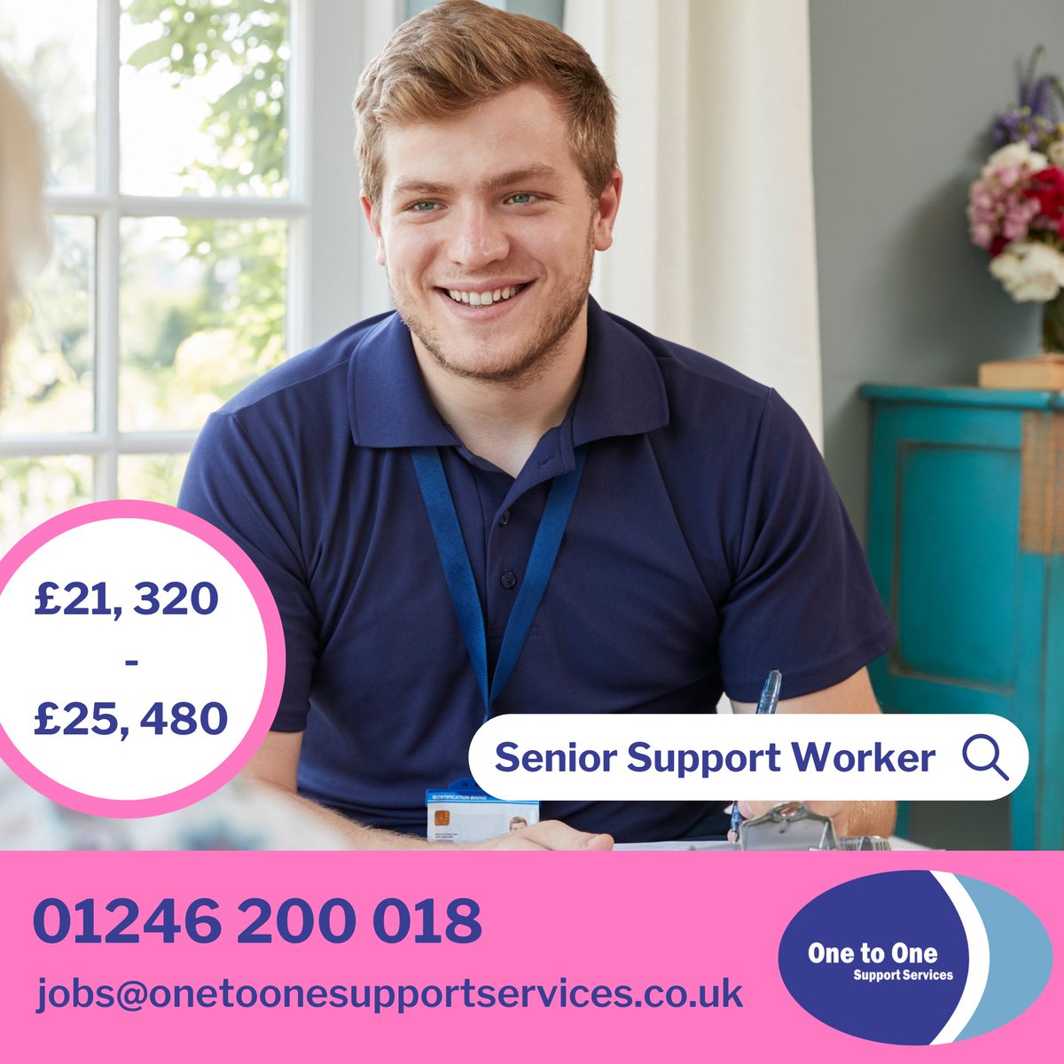 OneToOneSupport's tweet image. We are on the look out for new Senior Support Workers to join our team. If you are an experienced care worker looking to take the next step, call 01246 200 018, email or PM to apply today!

£21,320 - £25,480 per annum