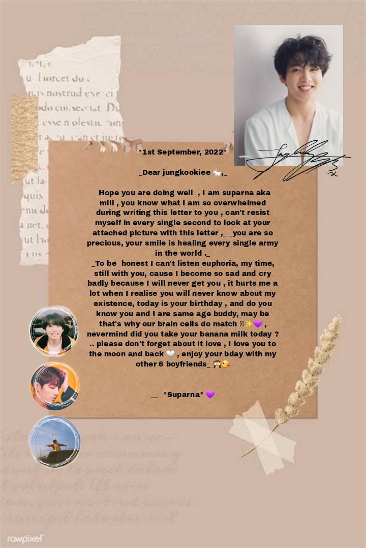 MoonChild_DHope's tweet photo. I am always so proud of you. .

Like the words you told us— Jungkook, no matter what, be happy. Okay?

Happy birthday. I love you forevermore.
#Jungkook 
#HappyBirthdayJungkook 
#Jungkookedit 
#letter
#JungkookahThankYouForBeingBorn https://t.co/Z6yydF1eWK