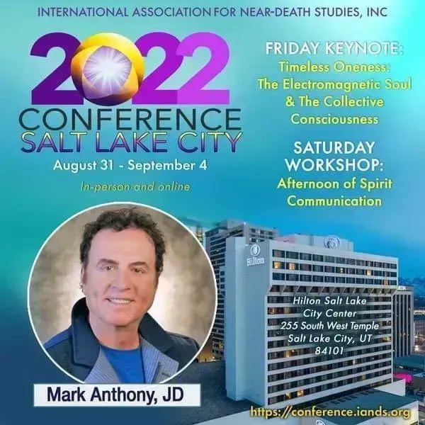 IANDS's tweet photo. IANDS 2022 Conference Welcomes Mark Anthony, @PsychicLawyer
Keynote Speaker and Workshop-
The Electromagnetic Soul & The Collective Consciousness
August 31- Sep 4, SLC, Utah
๐https://t.co/9ssExlLaYK
#afterdeathcommunication #QuantumPhysics #neardeathexperience #afterlife https://t.co/SyByvTZtXH