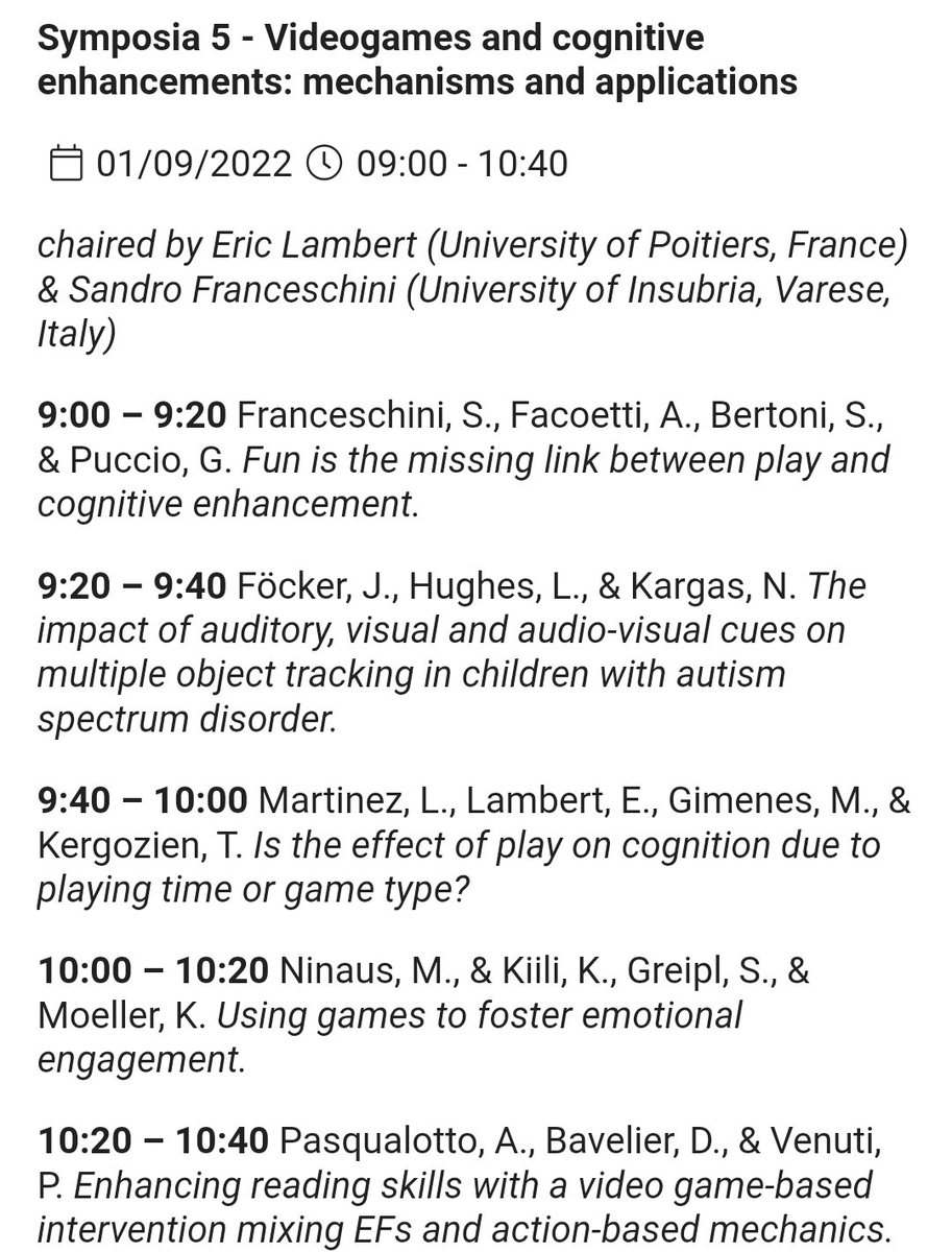Very nice talks from the <a href="/Escop2022/">ESCOP 2022</a> about gamification, videogames and cognitive enhancement. A lot of things learnt and to bring into <a href="/ampiric/">Ampiric</a> 's projects.