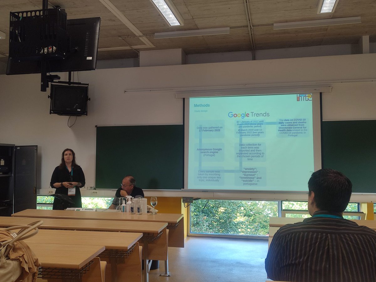 Ana_SofiaAguiar's tweet photo. Presenting some mental health information using Google Trends at #SEEDonostia22 #epi2022 #ispup https://t.co/fObxS6Ehyp