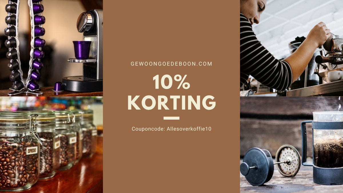 fivehuntcom's tweet image. Drink jij graag #koffie?   met deze #kortingscode krijg je 10% korting bij je aankopen bij gewoongoedeboon.com 

#ad #korting #koffieaccessoires #coupon #code #websop
