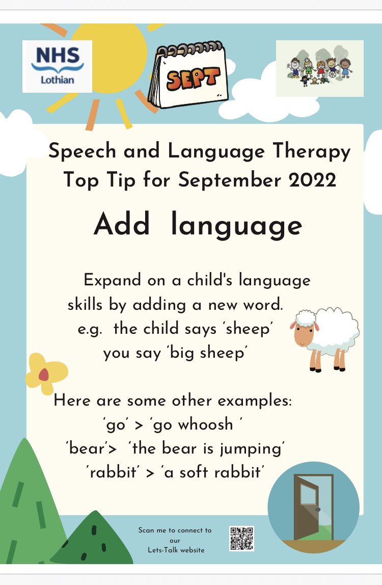 gardiner_julie's tweet photo. Pleased to share our NHS Lothian CYP Speech and Language Therapy Top Tip for September. https://t.co/bpCRQ7mhjn