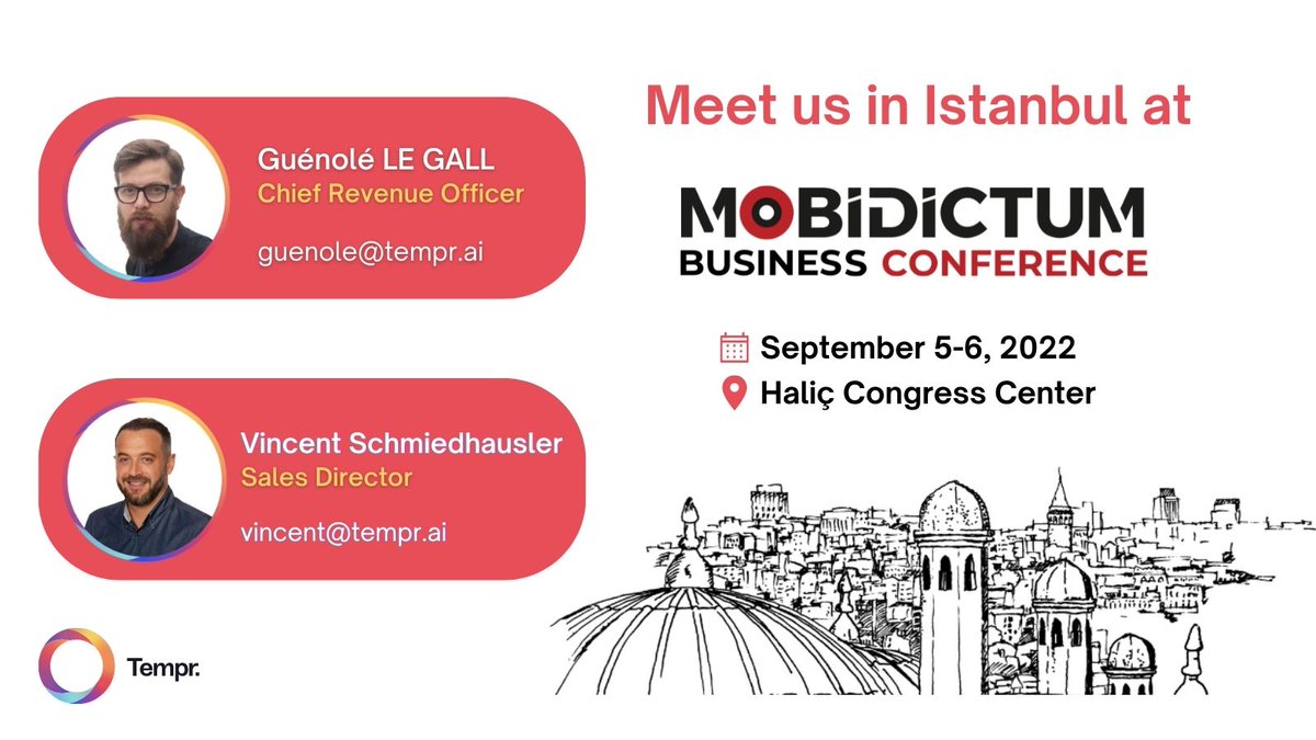 Tempr_ai's tweet photo. #Mobidictum is back and Tempr. is ready to show off its magic in Turkey🪄

Book a meeting with our experts to see how a click of a button can make your life easier, and #useracquisition faster and smoother

Book here ▶️ https://t.co/kF6yYloQxa

#gaming #mobileappmarketing #gamers https://t.co/3tt36LsFr0