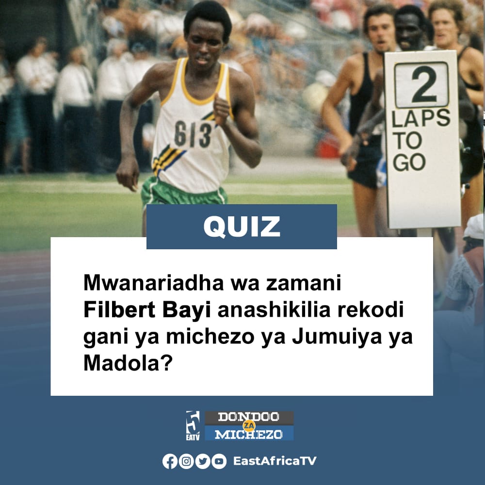 eastafricatv's tweet photo. Unamfahamu Filbert Bayi?

Tuambie anashikilia rekodi gani ya michezo ya Jumuiya ya Madola?

#DondooZaMichezo #FilbertBayi #JumuiyaYaMadola https://t.co/mL7SabmHLT