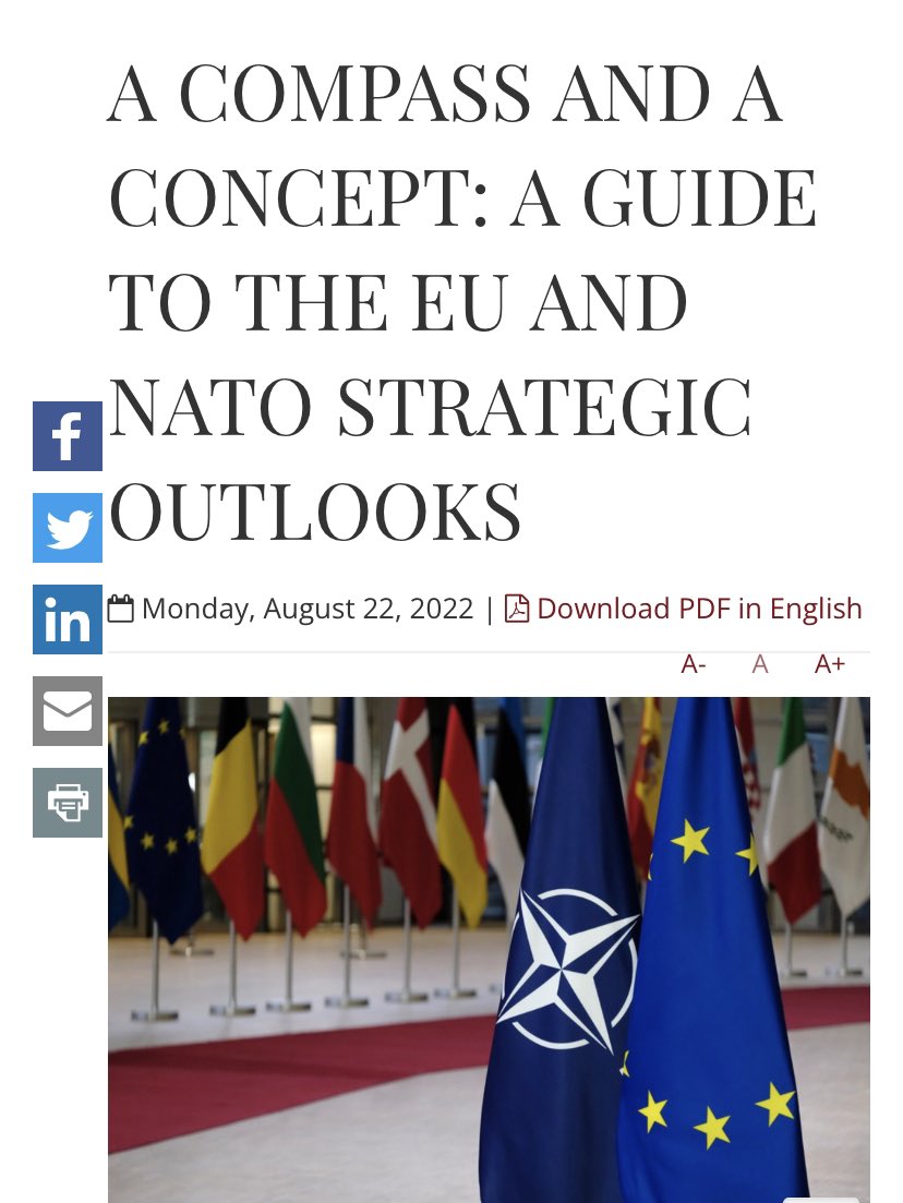 ricbdc's tweet photo. The EU🇪🇺 has a Compass for Security &amp; Defence.

@NATO has a new Strategic Concept.

.@Rita_Lobo_ &amp; I had a look at both &amp; did some homework for you! 

Read our piece in @TransatlanticPQ that compares &amp; contrasts both docs &amp; looks into potential challenges➡️https://t.co/KF91AG7TEA https://t.co/YY3f5sEDOD