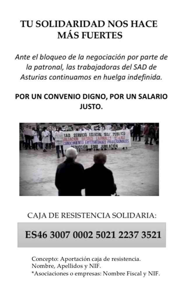 Necesitamos tu apoyo💪🏻 las trabajadoras del SAD no se rinden y siguen adelante con la huelga. #ConvenioDigno #SADEnLucha <a href="/AUXsadAsturias/">Plataforma AUX S.A.D Asturias</a>