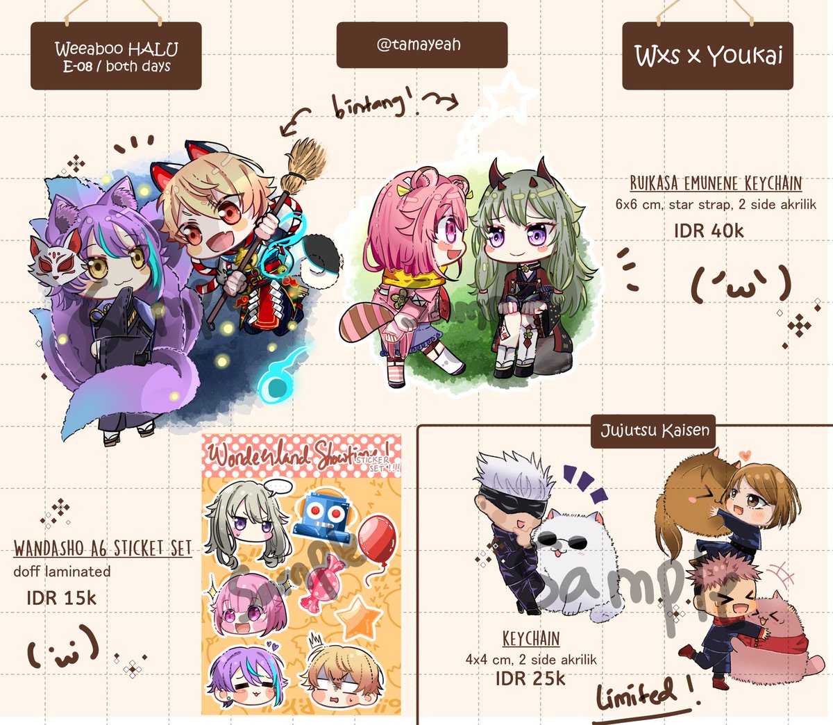 kasarupan's tweet photo. [ RTs and likes are appreciated 🌟 ]

Hewwo! I want to share my catalogue for #comifuro15. Me and my friends are going to open booth for both days, so make sure to visit us at :

🗓️ 24 - 25 Sept
❣️E-08

All items of mine will be sell ots, so see you there! (*˘︶˘*) https://t.co/ZeRjmTRBKu