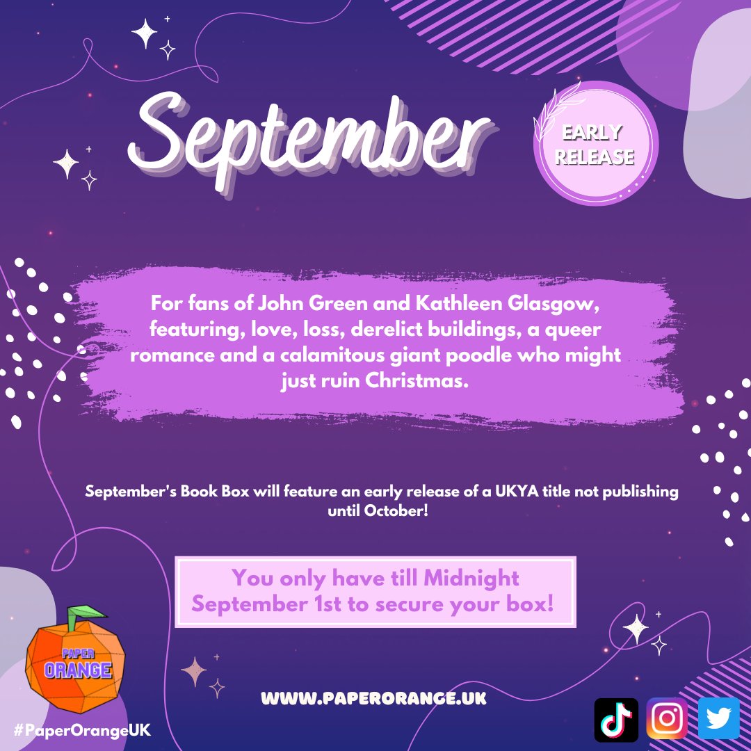 PaperOrangeUK's tweet photo. Last reminder, you only have till Midnight tonight to secure your September Box with the Subscription!
https://t.co/KSPsfqU8gk
Don't miss out! #UKYA #BOOKBOX #PAPERORANGE https://t.co/GDCVxMFMNv