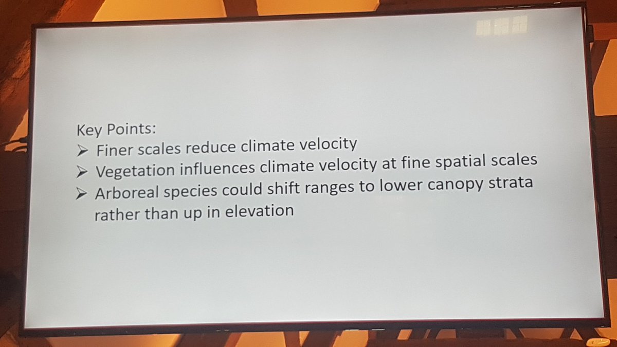 JoovonOppen's tweet photo. With climate #warming, where will species #shift to in 3-dimensional habitats? Very cool work by @lydia_soifer on climate velocity in a fine-scale multidimensional tropical forest setting!
#microrefugia #MEB2022 https://t.co/y3CCE77fTR